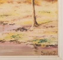 Szalay S. Zoltán (-). Őszi hangulat. Olaj, farost, jelzett, 35×50 cm. Dekoratív fakeretben