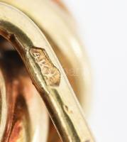 Arany (Au) 14K mandzsettagomb-pár, jelzett, 3,3×1,2 cm, nettó: 10,5 g