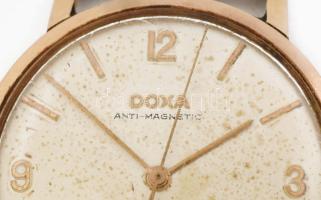 14K arany (Au) Doxa mechanikus férfi karóra. működő, de tisztításra szurolú szerkezettel, jelzett, j...