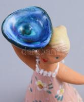 Bokros Júlia (1931-): Tálas lány. Jelzett, kopással, m: 13 cm