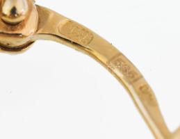 Arany (Au) 14K mintás fülbevalópár, jelzett, d: 1,9 cm, nettó: 5 g