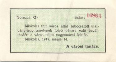 Miskolc város 1919. 1K T:I- pici sarokhajlás
