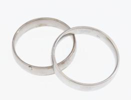 Ezüst(Ag) 2 db jegygyűrű, jelzett, méret: 54, 56, nettó: 4,9 g