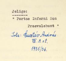 cca 1936 Az egyetemes zsinatok. Írta: Gusztáv András. Házidolgozat, tanulmány. Gépirat, helyenként k...