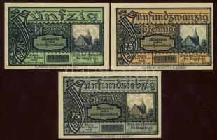 Német Birodalom/Weimari Köztársaság/Arys 1921. 25Pf+50Pf+75Pf 3klf db, teljes sor T:I