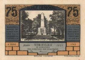 Német Birodalom/Weimari Köztársaság/Striegau 1921. 25Pf(2x)+50Pf(2x)+75Pf(2x) 6klf db, teljes sor T:...