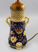 cca 1880-1890, Zsolnay asztali lámpa keleties dekorral. Feltehetően Zsolnay Júlia terve. Plasztikus ...