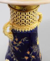 cca 1880-1890, Zsolnay asztali lámpa keleties dekorral. Feltehetően Zsolnay Júlia terve. Plasztikus ...