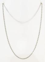 Ezüst(Ag) briós szemű nyaklánc, jelzett, h: 46 cm, nettó: 5,1 g