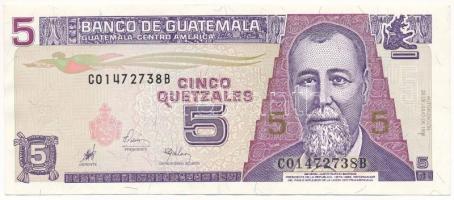 Guatemala 1998. 5Q T:AU Guatemala 1998. 5 Quetzales C:AU Krause P#100