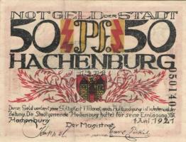 Német Birodalom/Weimari Köztársaság/Hachenburg 1921. 10Pf(2x)+25Pf(2x)+50Pf(3x)7klf db, teljes sor T...