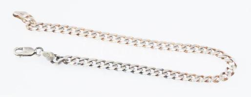 Ezüst(Ag) lapos pancer karkötő, jelzett, h: 21 cm, nettó: 7,7 g