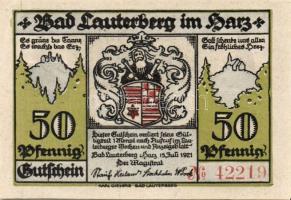 Német Birodalom/Weimari Köztársaság/Lauterberg 1921. 25Pf+50Pf+75Pf+100Pf+300Pf 5klf db, teljes sor ...