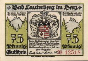 Német Birodalom/Weimari Köztársaság/Lauterberg 1921. 25Pf+50Pf+75Pf+100Pf+300Pf 5klf db, teljes sor ...