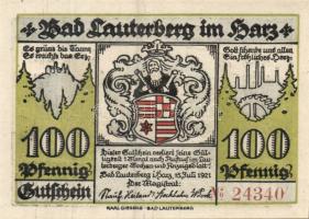 Német Birodalom/Weimari Köztársaság/Lauterberg 1921. 25Pf+50Pf+75Pf+100Pf+300Pf 5klf db, teljes sor ...