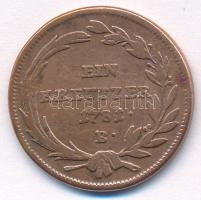 1781B 1kr Cu "II. József" T:VF,F tisztítva
