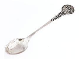 Ezüst(Ag) kerek nyelű mintás díszkanál, jelzett, h: 10,2 cm, nettó: 12,2 g