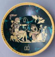 Royal Porcelain Egypt, 4 darab egyiptomi mintás csésze alátéttel, jelzett, kis kopással