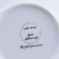 Royal Porcelain Egypt, 4 darab egyiptomi mintás csésze alátéttel, jelzett, kis kopással