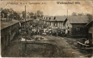 Miskolc, Osztrák-magyar katonai tífuszkórház 1915 karácsonyán, barakkok / K.u.K. Typhusspital No. 1. Weihnachten 1915. (b)