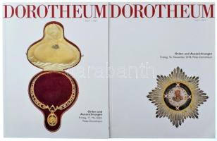 2 db Dorotheum Aukciós Ház numizmatikai (kitüntetések és jelvények) árverési katalógus 2018, 2024 - német nyelvű. Nagyon jó állapotban.