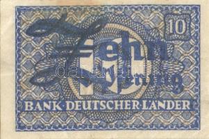 NSZK/Bank Deutscher Länder DN(1948) 5Pf főtípus + jobbik variáns + 10Pf főtípus T:II,II-,III