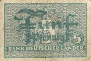 NSZK/Bank Deutscher Länder DN(1948) 5Pf főtípus + jobbik variáns + 10Pf főtípus T:II,II-,III