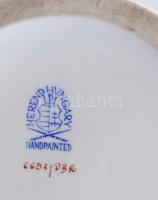 Herendi Petit Bouquet de rose mintás, két kosfejjel díszített váza. Jelzett, kézzel festett, egyik k...