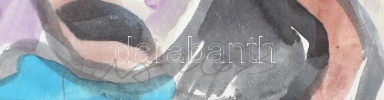 Csepeli Németh Miklós (1934-2012): Társaság, 2003. Akvarell, papír, jelezve jobbra lent. 29,5x42 cm