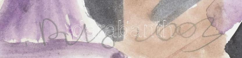 Csepeli Németh Miklós (1934-2012): Női akt és arc, 2003. Akvarell, papír, jelezve középen lent. 29,5...