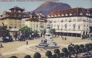 Bolzano Walther square Campofranco Palace and the City Hotel and Café