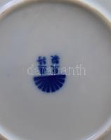 Japán cseresznyevirág mintás kávés készlet, vékonyporcelán, klf jelzésekkel, teljes, kis kopással