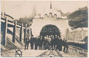 1926 Keresztvár, Nyén, Nyién, Teliu (Brassó, Brasov); vasúti alagút, iparvasút / railway tunnel, industrial railway. Atelier Fotografic H. Lang (Brasov) photo