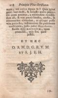 (Bona, Giovanni): 
Principia et documenta vitae Christianae.
[Eger] Agriae, 1760. Typis Caroli Jos...