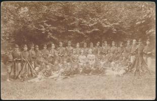 1915 Pécs, katonai osztag csoportkép, fotólap