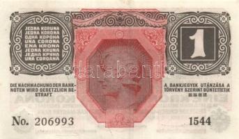Ausztria/Osztrák-Magyar Bank 1916. 1K (4x) fekete "Deutschösterreich" fny.-sal, közte köze...