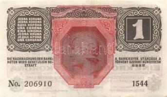 Ausztria/Osztrák-Magyar Bank 1916. 1K (4x) fekete "Deutschösterreich" fny.-sal, közte köze...