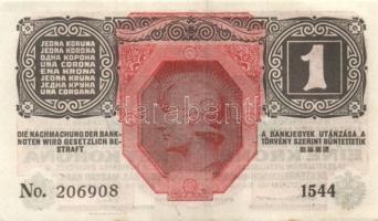 Ausztria/Osztrák-Magyar Bank 1916. 1K (4x) fekete "Deutschösterreich" fny.-sal, közte köze...