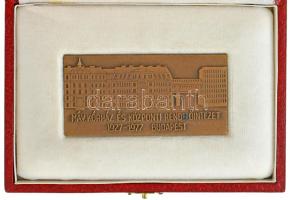 1977. &quot;MÁV Kórház és Központi Rendelőintézet 1927-1977, Budapest&quot; bronz emlékplakett eredeti tokban (40x80mm) T:AU patina