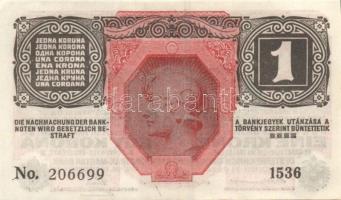 Ausztria/Osztrák-Magyar Bank 1916. 1K (4x) fekete "Deutschösterreich" fny.-sal, egymás utá...