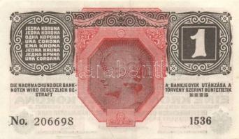 Ausztria/Osztrák-Magyar Bank 1916. 1K (4x) fekete "Deutschösterreich" fny.-sal, egymás utá...