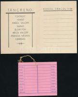 1947, 1948 2 db táncrend - Petris Brunó táncintézetének táncrendje, Az Újpesti Öreg Diákok Jubileumi...