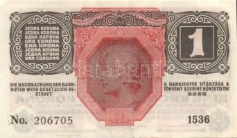 Ausztria/Osztrák-Magyar Bank 1916. 1K (4x) fekete "Deutschösterreich" fny.-sal, egymás utá...
