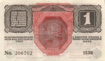 Ausztria/Osztrák-Magyar Bank 1916. 1K (4x) fekete "Deutschösterreich" fny.-sal, egymás utá...