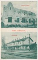 1910 Érmihályfalva, Valea lui Mihai; Érmelléki Hitelbank, vasútállomás. Schwartz Adolf kiadása / loan bank, railway station (EK)