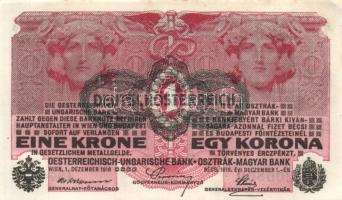 Ausztria/Osztrák-Magyar Bank 1916. 1K (6x) fekete Deutschösterreich fny.-sal, egymás utáni ill. közeli sorszámokkal T:II+(egyszer hajtva, törve nem)