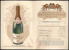 Budafoki Louis Francois Pezsgőgyár reklámlapja a gyár látképével, 4p