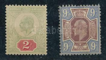 1902/1913 VII. Edward 2d + 9d Mi 106, 112 (Mi EUR 90 + 32.-)