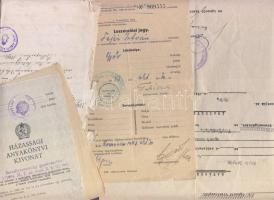 1901-1960 Izraelita férfi okmányhagyatéka: bizonyítványok, igazolások, egyéb iratok
