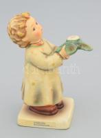 Goebel / Hummel "A gentle glowt" kézzel festett, mázas kerámia gyertyatartó, jelzett, hibá...